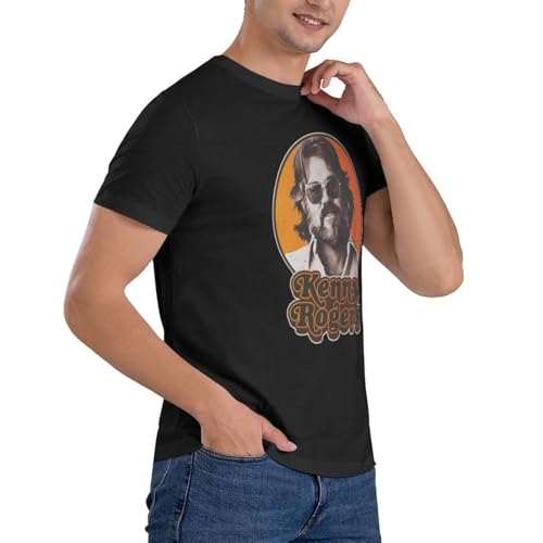 Kenny Music Rogers Shirt Men's Cotton Fashion Casual Short Sleeve T-Shirt Trend Cool Custom T-Shirt Top Black3