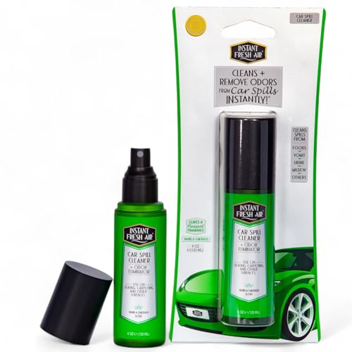 Advanced CAR SPILL Upholstery Cleaner & Odor Eliminator, Car Interior Cleaner with NoxBan & Natural Enzymes, Safe for Pets & Family, Ideal for Cars, Boats, RVs, Vanilla Scent 4 Oz. - INSTANT FRESH AIR