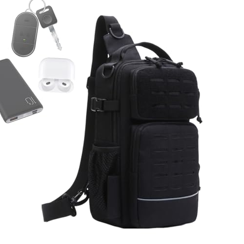 Generisch Paquete de pesca con mosca, con soporte para botella de agua y espacio de almacenamiento para accesorios de pesca, bolsa de hombro ligera, para camping, hombres, viajes, senderismo