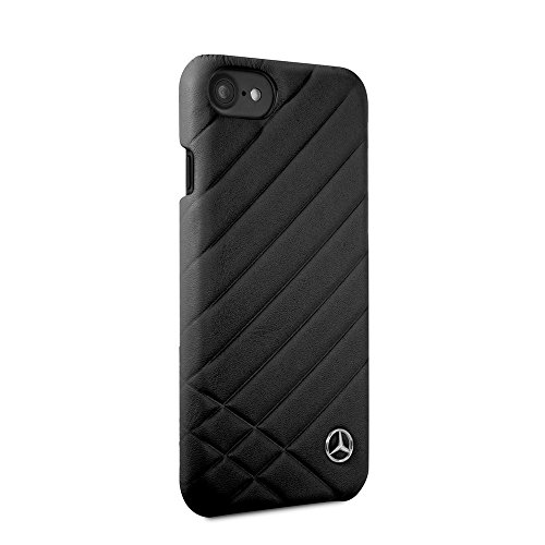 Cg Mobile Mercedes-Benz Phone Case For Iphone Se, 8 & 7 In Black Pattern Iii, Real Leather Protective, Durable & Anti-Scratch Case With Accessible Ports, Shock Absorption & Signature Logo #TOP2