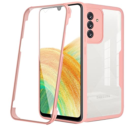 Coque Samsung A13 5G transparente rose avec protection d'écran intégrée