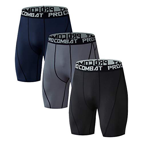 Zueauns Short Compression Homme Running Collant Court de Sport Séchage Rapide 3 Pièces Cover
