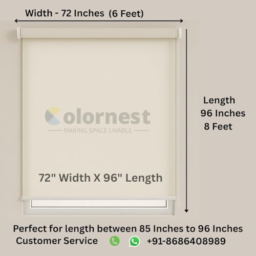 Image of 100% Blackout Roller Blinds for Windows 72 Inch W X 96 Inch L Roll-Up Shades Sun UV Protection for Home & Office, Dark Brown| Heavy Duty in 38 MM Pole