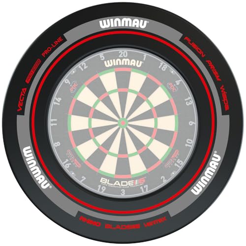 Winmau Dart Board Surround Ring - Advance Black and Red Dartboard Surround - Backboard Wall Protector