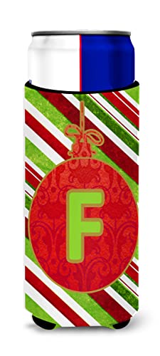 Christmas Oranment Holiday Monogram Initial Letter F Ultra Beverage Insulators for slim cans CJ1039-FMUK