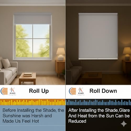 Image of 100% Blackout Roller Blinds for Windows | UV Protection & Thermal Insulated Fabric | Privacy Window Shades for Home & Office | Easy Install