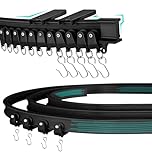 3.5 Meter Flexible Curtain rail track [CEILING MOUNT] - Black Heavy duty ceiling curtain track for Bay window, Rooms Divider, Shower curtain rail track - Swish curtain track - Bay window curtain rail