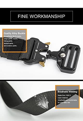 Ｋｉｒａ　Ｓｕｔｓｕ Mens Tactical Belt Work Belts For Men 1.5" Nylon Web Tactical Belt with Automatic Slide Buckle4