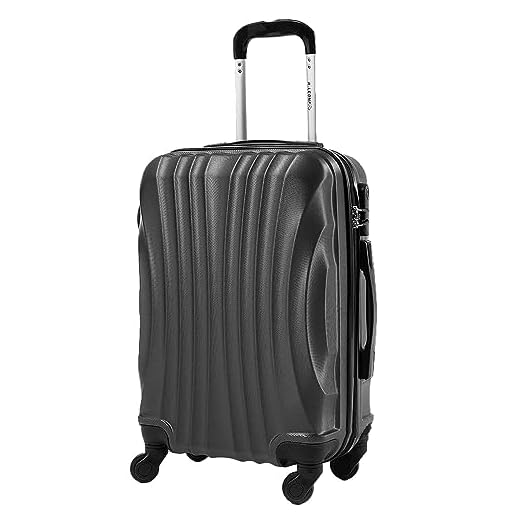 60x40x20 ruota smontabile 55x40x20 Valigia Bagaglio a mano 4 Ruote Capienza Massima Trolley in ABS adatto Ryanair, Easyjet, Wizzair, Iberia, Lufthansa, Tui, Vueling (Grigio, 2037Max 55x40x20Cm)