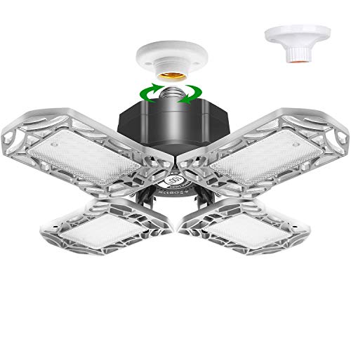 Flash Deals - 80% OFF 120W Garage Light with E26 Socket, New Four Leaf Deformable LED Garage Lights, 10000 Lumen Quadruple Glow LED Garage Light, CRI 80, 6000K Retractable Garage Ceiling Light for Basement, Barn, Warehouse Flash Deals - 80% OFF 120W Garage Light with E26 Socket, New Four Leaf Deformable LED Garage Lights, 10000 Lumen Quadruple Glow LED Garage Light, CRI 80, 6000K Retractable Garage Ceiling Light for Basement, Barn, Warehouse