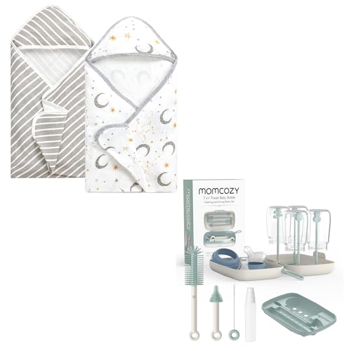 Image of Momcozy Bottle Brush Set and Baby Bath Towel