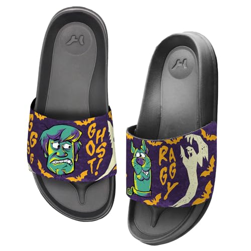Popfunk Scooby-Doo Shaggy Ghosts Unisex Adult Slides Adjustable Flip Flop Sandals Officially Licensed Hypd Slydr Switch™3