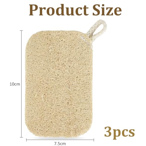 Natürlicher Luffa Schwamm Peeling Körper Wäscher (3 Stück), aus umweltfreundlichem und biologisch abbaubarem Dusch-Luffaschwamm, Perfekt für Körperpflege, Deko, Küche Scrubber und Luffa Seife