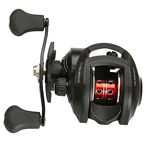 ERYUE Carrete de Pesca Ultra Suave 17 + 1 BB Baitcasting Baitcaster 8 kg Arrastre máximo 7.2: 1 Relación de Engranaje Sistema de frenado magnético,Carrete de baitcast