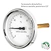 Schläfer 0930170 | Termometro Bimetallico con Guaina Cassa inox Attacco Posteriore, Assiale ad Immersione 1/2" Scala 0-120 °C" Multifunzione Cassa 63 mm