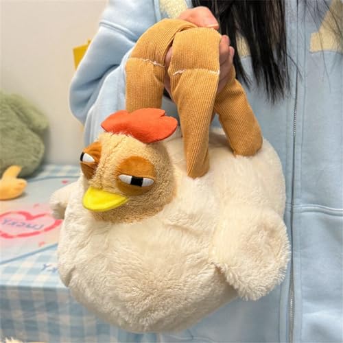 Funny Cartoon Chicken Plush Handbag Stuffing Animal Adjustable Crossbody Shoulder Bag Purse for Women Girls4