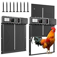 talifoca Große Automatische Hühnerklappe, Elektrische Hühnerklappe Aluminium, Hühnertür Automatisch mit Wasserdicht Großes Display, Timer Manuelle, Hühnertür für Sichere Hühnerhaltung