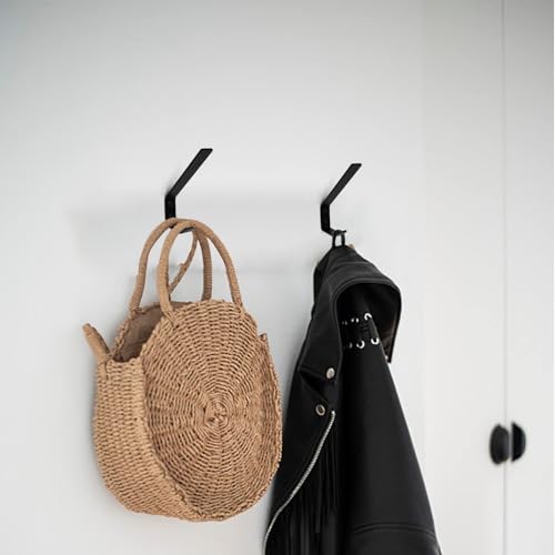 WJUAN Gancho para Albornoz de Goble Gancho, 2 Piezas Perchero de Pared de Acero Inoxidable de 130 mm Negro, para Colgar Artículos Comunes en Cocinas y Dormitorios