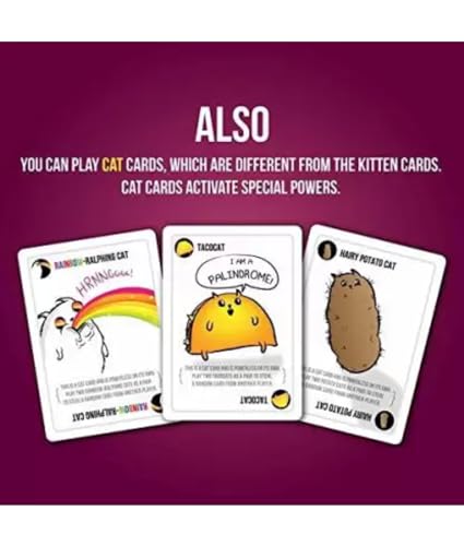 Image of Exploding Kittens Party Card Game Without Music for Family - Friend - Card Games for Adults | Teens & Kids 2-10 Players- Red