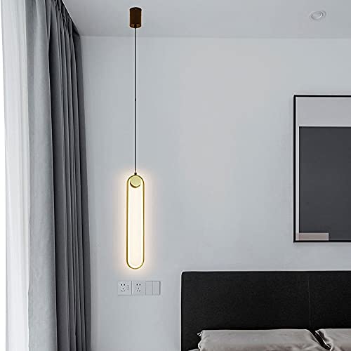 Luminaire suspendu LED 18W linéaire, plafonnier moderne minimaliste salon et îlot de cuisine