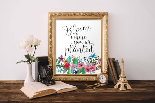 Dreams in Bloom: Floral Motivational Posters for Every Room Family Bloom Where You Are Planted Print Quote Print Floral Art, ...