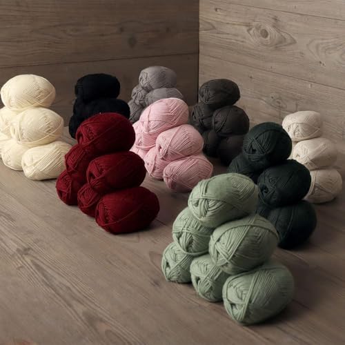 Image of ProKart Premium Woolen 4 ply Hand Knitting Wool Yarn | Fine Weight Knitted and Crocheted Soft Yarn for Sweater, Scarf, Hat, Baby Clothes, Baby Sports, Purse, Gift Bags & DIY Craft Accessories Projects (1 Ball /100 Gram Each) (Cream /Off-White, 100gms x 2 Pack)