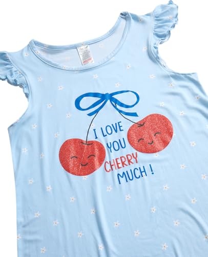 Rene Rofe Girls Pajamas - 4 Pack Lightweight Polyester Girls Nightgowns with Cute Designs Kids Pajamas Sleepwear (4T-12)4
