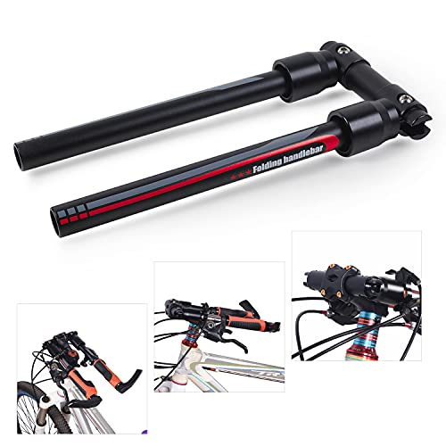 Thinktop BIKE FOLDING HANDLEBARS Aluminum Alloy Foldable Bike Handle Bars 25.4 Mm 31.8 Mm Quick Release Save Space thumb #1