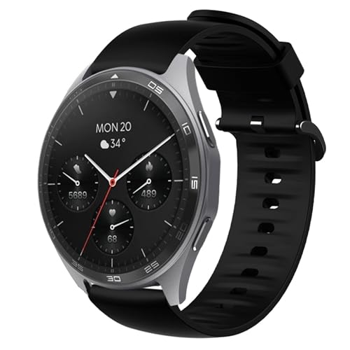 Blueshaweu 22mm Armband Kompatibel Für Hama 7010 (1,43'), 6010 (1,65'), 6910 (1,28'), Classic Sport Silikon Ersatz Uhrenarmband Für Hama 7010/6010/6910 Smartwatch (schwarz)