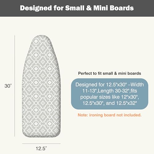 Image of Small Ironing Board Cover and Pad 12.5 inchx30 inch Small Iron Board Cover with Padding, Tabletop Mini Ironing Board Cover and Pad Small Size, Cotton Canvas,Heat Resistant, Drawstring Geometric