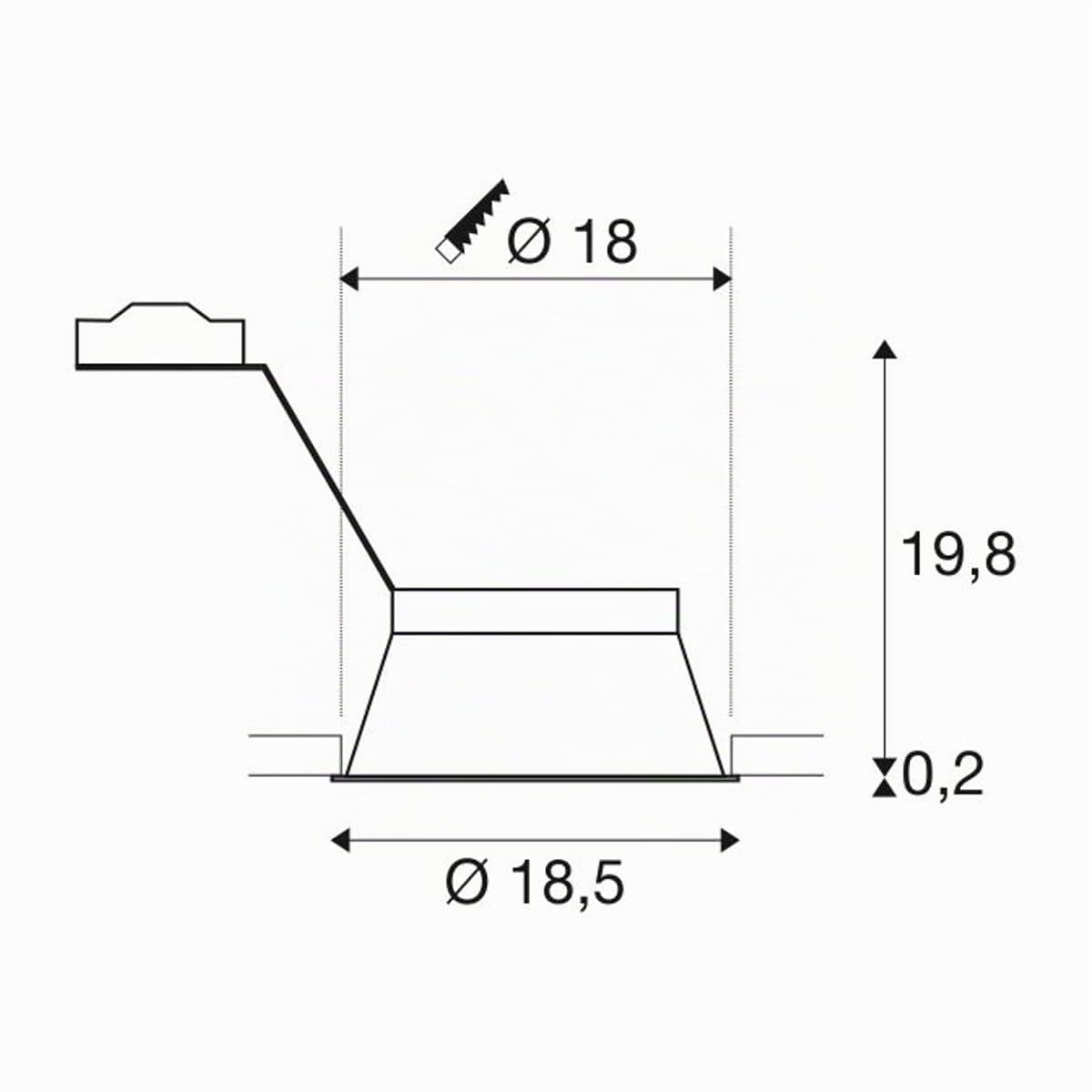 SLV LED Einbaustrahler HORN-T, schwarz, rund | Dimmbare Decken-Lampe zur Beleuchtung innen | LED Spot, Fluter, Deckenstrahler, Deckenleuchte, Einbau-Leuchte | 1-flammig, GU10 QPAR111
