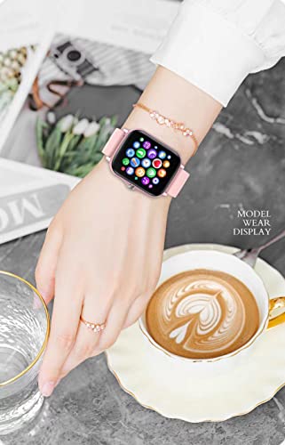 AIJICEAR Fitness Tracker Smart Watch for Android iOS Phones,Smart-Watches Fit Watch for Man Women,Sleep Heart Rate Blood Oxygen Weather Breath Training IP68 Waterproof 8 Sports 1.69Inch (Rose Gold) - Image 4