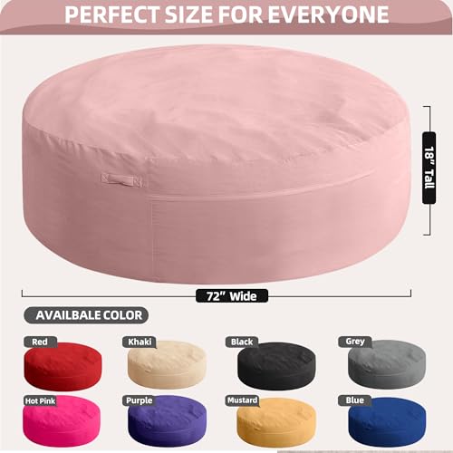 Image of HABUTWAY XX-Large Bean Bag Chair: Giant 7' Memory Foam Furniture Bean Bag Chairs for Adults with Microfiber Cover 7Ft（Pink）