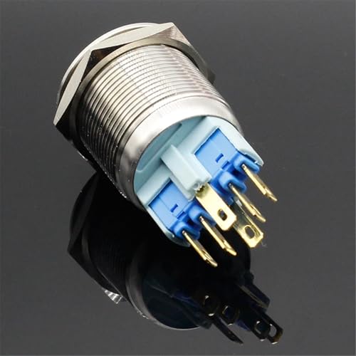 Interruptor pulsador momentáneo de 22mm para paneles con luz LED de 24V 6