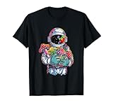 EDM DJ Festival Outfit Men & Women Trippy Astronaut Art EDM Mushroom Psychedelic Rave T-Shirt, Small, Black