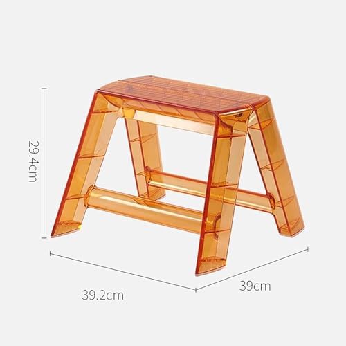 Acrylic Folding Step Ladder - Foldable Stool for Indoor/Outdoor Use - Space Saving Transparent Chair for Kitchen and Library