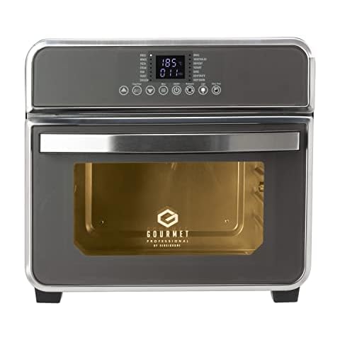 Gourmet Professional Clean Cook Air Fryer Oven - Dehydrator 1600W | 15L Capacity with Rotisserie Function and 14 Digital Preset Programs, Family Size Healthy Oil Free Cooking, Full Accessory Set Cover