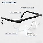 12Pack Clear Safety Glasses, Bulk Pack Safety Goggles Adjustable Temples ANSI Z87.1 Scratch Impact Resistant UV Protection Protective Goggles Full Coverage with Side Shields for Work Lab Construction