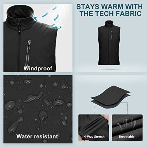 33,000ft Men's Windproof Lightweight Golf Vest Outerwear with Pockets, Softshell Sleeveless Jacket for Running Hiking Sports4