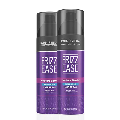 John Frieda Frizz Ease Hairspray Firm Hold, Heat Protectant Spray, Anti Frizz Hair Straightener,for Dry, Damaged Hair, 12 Ounce (Pack of 2)