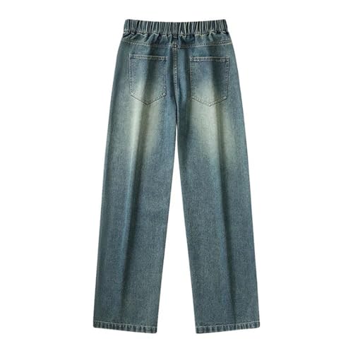 Men's Oversized Jeans Extra Long Tall Denim Pants Thickened Straight Floor Length Casual Trousers2
