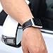 Marge Plus Compatible with Apple Watch Band 42mm 44mm, Genuine Leather Replacement Band Compatible with Apple Watch SE Series 6 5 4 (44mm) Series 3 2 1 (42mm), Black Band/Silver Adapter