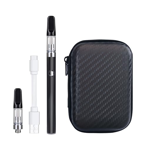Wolfteeth E Cigarettes Vape Pen Starter Kit TypeC Rechargeable, 2 X Vaping Ceramic Cartridges Replaceable, No E Liquid No Nicotine 131404 Black