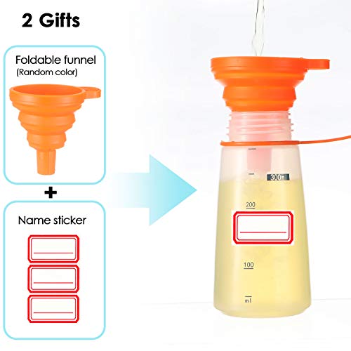 Condiment Squeeze Bottle Wide Mouth, Ondiomn 1 Pack 300Ml Empty Reusable Squeeze Bottles For Honey,Batter,Catsup,Onion,Resin,Baking,Expoxy,Relish, Bpa Free-Food Grade #TOP3