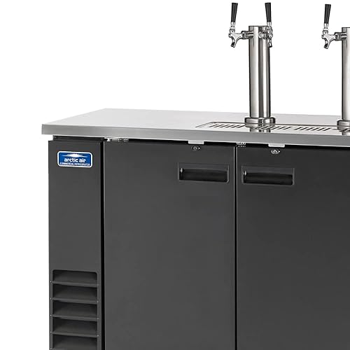 Miniatura 4 de Arctic Air ADD72R-2 Enfriador/dispensador/Kegerator de cerveza de barril directo de doble grifo de 73 pulgadas, negro, 115 V