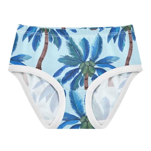 Joisal Tropical Palm Trees Blue Girl Panties Cute Girls Underwear Toddler Cotton Aesthetic Briefs Kids Undies 2t