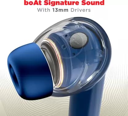 Image of (Refurbished) boAt Airdopes Atom 83 in Ear Earbuds(Bold Blue)