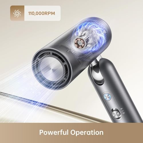 Image of Dreame Pocket High-Speed ​​Hair Dryer, 3 Foldable Shapes, 300g, 110,000rpm Motor, 300 Million Negative Ions Per Cm, 57C Constant Temperature, 40 Second Drying, Gray