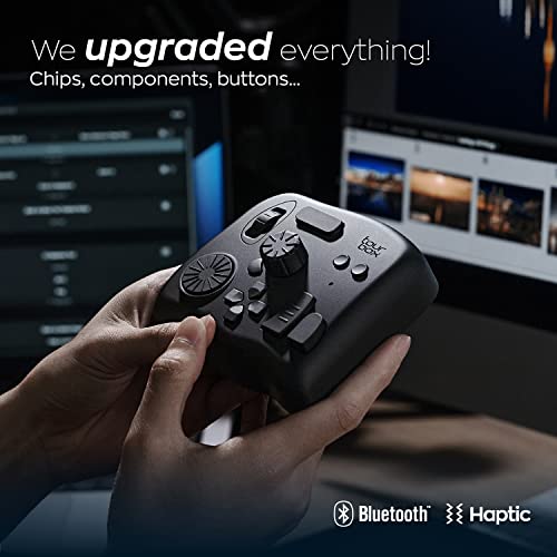 TourBox Elite, Bluetooth Video Editing Controller, Photo Editor Shortcut Keyboard, Haptic Touch, Connect 2 PCs, Windows/Mac, Photoshop Lightroom Premiere Davinci Resolve After Effects Final Cut Pro