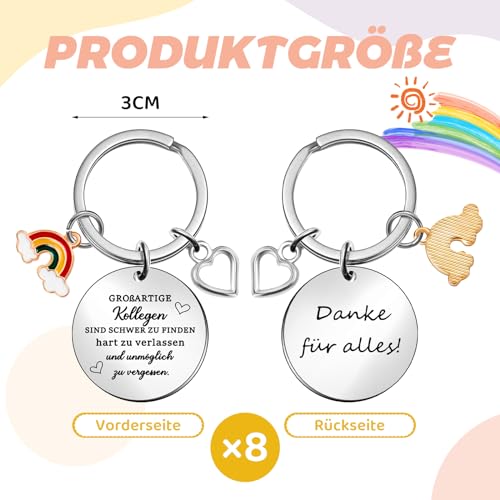 Tenare 8 Stück Schlüsselanhänger für Kollegen Großartige Kollegen Sind Schwer zu Finden Schlüsselanhänger Danke für Alles Dankeschön Geschenk Abschiedsgeschenk für Mitarbeiter Jobwechsel Ruhestand
